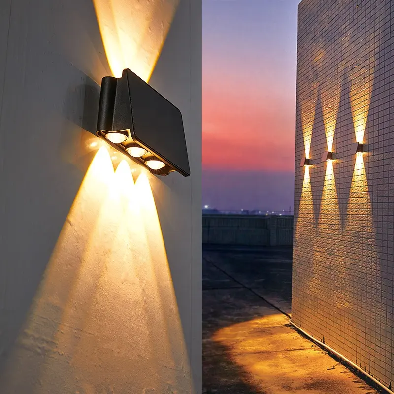 Yunduo lampu dinding tenaga surya, lampu dinding luar ruangan, lampu tenaga surya atas bawah, lampu pencahayaan Solare untuk eksternal tahan air