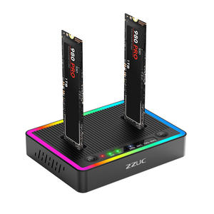 Station d'accueil SSD <span class=keywords><strong>Nvme</strong></span> haute vitesse Cloner USB C sans outil vers double baie hors ligne <span class=keywords><strong>M2</strong></span> Clone Duplicator Enclosure - Product Image 1