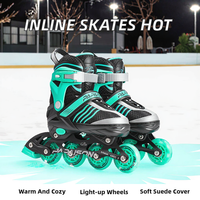 Patins à roulettes en ligne pour garçons, filles et adultes - Chaussures de sport d'extérieur avec roues en PU et roulements ABEC-7