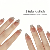 Faux ongles à presser en ABS de haute qualité, style français, avec colle, pour usage quotidien