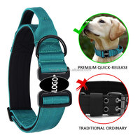 Colliers de Chien en Nylon Tendance avec Boucle Métallique, Collier d'Éducation Réglable pour Chiens Moyens et Grands, Collier Tactique pour Chien avec Logo Personnalisé