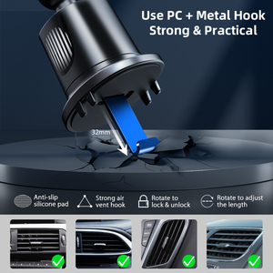 Bán Buôn 2024 360 Xoay Điện Thoại Di Động Phụ Kiện Xe Hơi Nâng Cấp Chống Móc Phổ Xe Không Khí Vent Điện Thoại Núi Chủ Cho Xe - Product Image 4