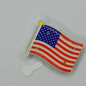 Tuyệt vời tùy chỉnh nhấp nháy <span class=keywords><strong>LED</strong></span> men ve áo Pin thủ công kim loại đèn pin USA Cờ Mỹ men Pin - Product Image 2
