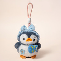 Porte-clés pingouin en peluche, pingouin déguisé avec capuche d'abeille et sac à dos, joli breloque de sac animal, mini pingouin en peluche doux, OEM