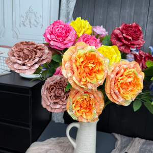 Roses artificielles en soie Jinxi, branche unique, décoration de mariage, ornement pour la maison - Product Image 1