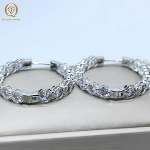 Pendientes de Aro Personalizados Unisex Estilo Hip Hop, de Oro Sólido de 14k y 18k, con Diamantes Cultivados en Laboratorio IGI, Circulares, de Lujo - Product Image 3
