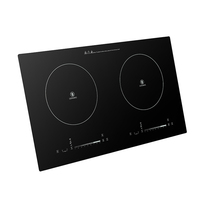 Table de cuisson infrarouge encastrable double brûleur 4400W, plaque chauffante électrique à commande tactile, cuisinière en céramique haute puissance pour usage domestique avec minuterie