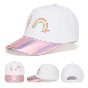 RongGuang nuevo producto <span class=keywords><strong>Blabk</strong></span> personalizado 5 paneles Calidad Algodón impreso moda papá sombrero ajustable verano niños gorra de béisbol - Product Image 3