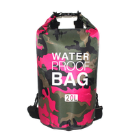 Sac à dos étanche camouflage orange avec fermeture roll-top flottant pour kayak, bateau, pêche, camping et aventures