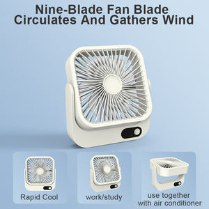 <span class=keywords><strong>Mini</strong></span> VENTILADOR DE MESA inteligente, aire acondicionado de refrigeración eléctrico con carga USB portátil, pantalla de escritorio de 5 velocidades, funciona con batería inalámbrica - Product Image 4