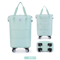 Sac de sport à roulettes extensible à 3 couches pour femmes, valises à main pliables avec roues détachables et sacs fourre-tout pour bagages