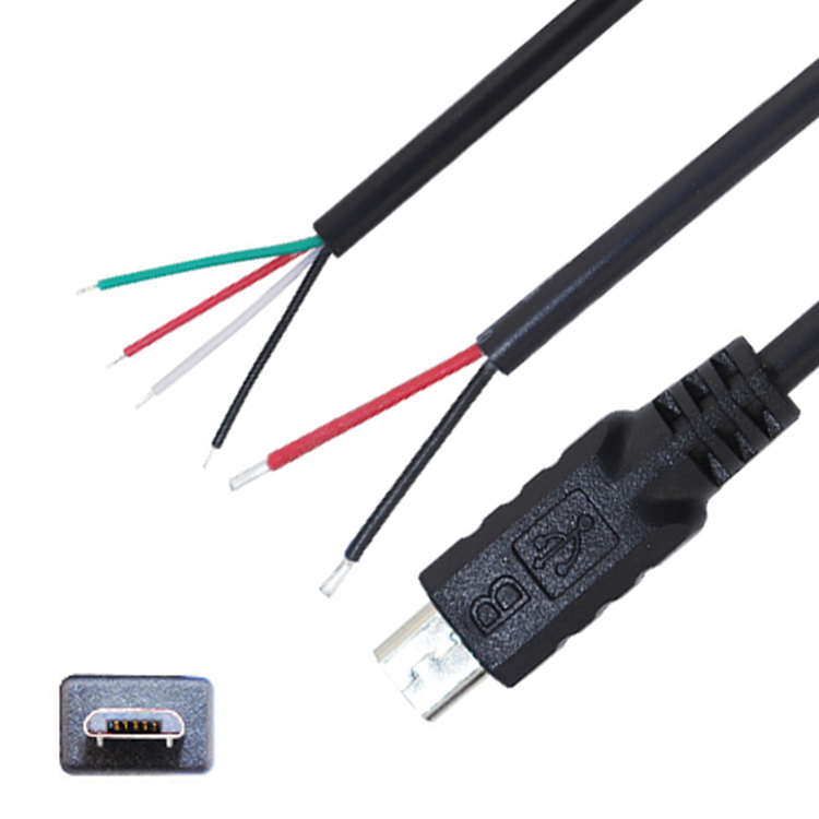 Micro USB 4 núcleos negro a abierto