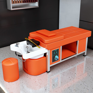 Cama de Masaje para Salón de Belleza y Spa con Estructura Metálica Tapizada en Cuero, Lavabo de Fibra de Vidrio, Diseño Moderno, Reposapiés Extraíble, Alta Densidad - Product Image 2