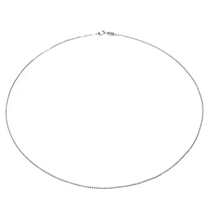 Kalung rantai manik-manik berlapis Rhodium perak murni 925 asli Tautan bola 1mm perhiasan Pria Wanita Anak perempuan grosir - Product Image 4