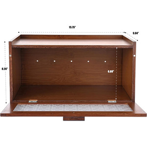 Boîte à pain en bambou grande capacité, double couche, avec couvercle rabattable, pour rangement de cuisine, utilisation sur comptoir - Product Image 4