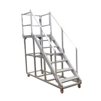 Plataforma de Escaleras Industriales, Diseño Personalizado, Escaleras de Aluminio, Pasarela, Escalera Móvil Industrial con Plataformas