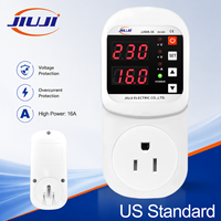 Prise de courant monophasée pour réfrigérateur JIUJI 16A Thaïlande, interrupteur AC 110V 220V, en cuivre, avec affichage LED PC, protection contre les surtensions et les surintensités