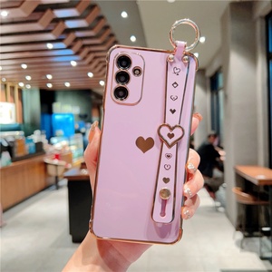 Fundas para Teléfono con Marco Recto Love, Letra NICE, Corazón, Electrochapado, Protectoras para Samsung S25 S24 S23 S22 Ultra Plus - Product Image 5