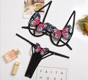 New Arrival Sexy <strong>Open</strong> <strong>Bra</strong> Women Sexy Butterfly Lingerie Set - Product Image 2