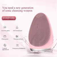 Limpiador facial eléctrico de silicona líquida para hombre, dispositivo de limpieza facial resistente al agua, cepillo para el cuidado de la piel