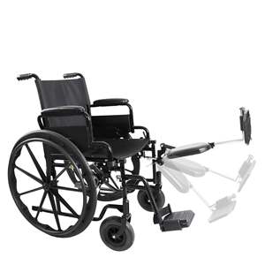 Alquiler Mensual - Silla de Ruedas Plegable Autopropulsada PEPE con Reposapiés Elevables - Product Image 3