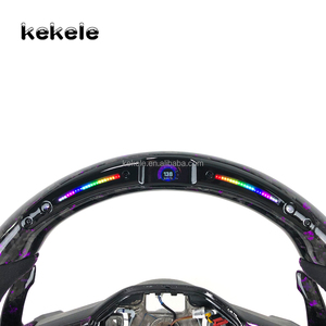 Nouveau volant en fibre de carbone forgé violet LED pour Volkswagen VW <span class=keywords><strong>GOLF</strong></span> <span class=keywords><strong>8</strong></span> MK8 GTI R volant de <span class=keywords><strong>style</strong></span> sport - Product Image 2