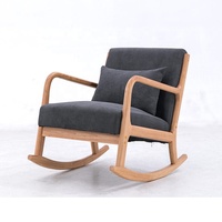 Chaise de repos inclinable à la mode contemporaine meubles de chambre à coucher relax chaise à bascule en bois moderne paresseux pour adultes