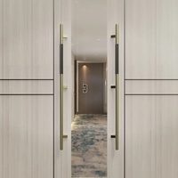 Poignée de porte en verre pour hôtel Shunlian SL-01, style antique chinois, en acier inoxydable épais, finition polie, double porte, sur mesure