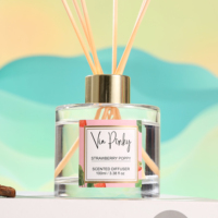 Diffuseur de parfum d'ambiance Via Pinky 100ml, senteur fraise, longue durée, arôme naturel, pour chambre, salon, hôtel, diffuseur à bâtonnets
