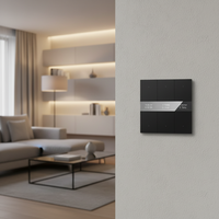 Interrupteur mural intelligent GVS KNX Secure Mirror Glass Push Button Sensor Display 3-Gang avec écran LCD pour l'automatisation intelligente