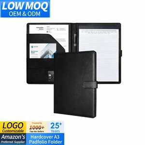 Porte-documents A3 rigide en similicuir avec porte-cartes de visite et organiseur de CV pour documents format lettre et entretiens - Product Image 1