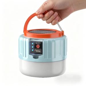 Lampe solaire multifonctionnelle pour le camping, lanterne LED portable avec crochet de suspension, chargement USB, pour le camping, la pêche, la randonnée - Product Image 1