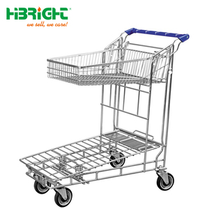 Heavy Duty Warehouse Picking <b>Trolley</b> Flat <b>Platform</b> Cart Supermarket Stock Replenishment Cart with Wheels - Product Image 1