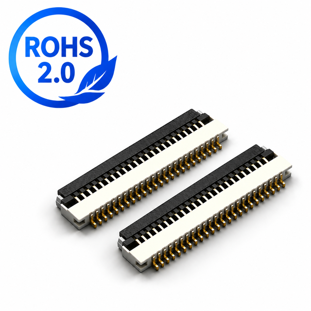 High Reliability 1.0mm Pitch FPC Connector Front Flip LCP Gold Plated Socket for LCD Display Cable Assembly