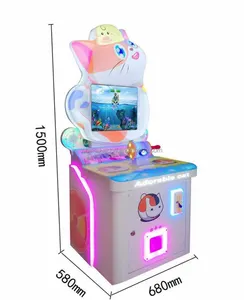 2024 Indoor Kids 19 Inch Schattige Kat Serie Munt-Aangedreven Gacha Gift Vissen Racen Schieten Parkour Arcade Game Machine