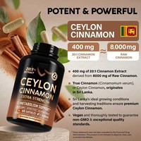 Capsules personnalisées à marque privée, 60 capsules d'extrait de cannelle de Ceylan 20:1, complément alimentaire pour soutenir le métabolisme et la santé cardiaque