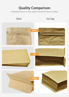 Emballage personnalisé pour aliments avec sac en papier kraft pour sacs de café Pochette debout avec fermeture à glissière pour pop-corn snacks arachides