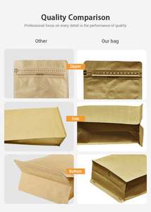 Custom Packaging for Food with Kraft Paper Bag for Coffee Bags Stand up Pouch with Zip Lock for <strong>Popcorn</strong> Snacks peanuts - Product Image 6