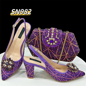 Inmyshop Nouveau Top Vente Chaussures Italiennes et Sac Assortis avec Pierres Talons Hauts Magnifiques Chaussures de Fête ou de Mariage avec Sac à Bandoulière pour Femmes - Product Image 6