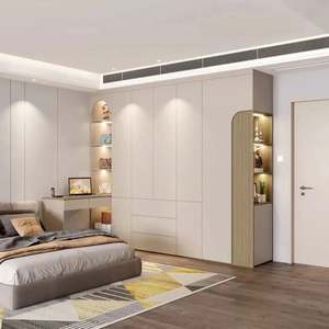 Armario de Madera MDF de Color Claro Personalizado con Puerta Batiente, Duradero para Familias, Hoteles, Proveedor Profesional de Muebles para Dormitorio - Product Image 1