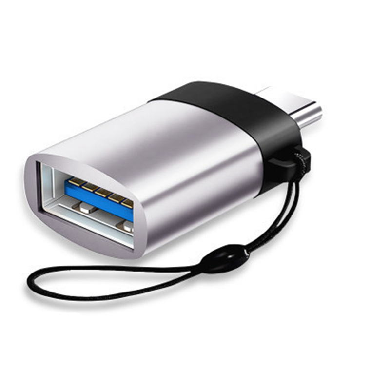 Прямая Заводская поставка, переходник Mini Type C «папа»-USB 3,0 A «мама» USB, OTG преобразователь с подвесной цепью