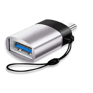 Pabrik Langsung Mini Tipe C Laki-laki Ke USB 3.0 A Perempuan Adaptor USB Konverter OTG dengan Rantai Gantung
