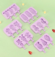 Dessin animé carré crème glacée Popsicle moule en Silicone de qualité alimentaire glaçon et boîte modèle Logo personnalisé pour la nourriture faite maison