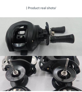 <span class=keywords><strong>Moulinet</strong></span> de pêche à lancer d'appâts Water Drop Reel en métal noir, anti-éclatement, frein magnétique, longue portée, rapport de transmission 7.2:1 - Product Image 6