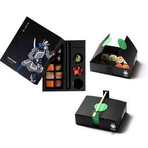 Customized Logo Printing Fast Food Grade Packaging Take Out Togo Meat Lunch Delivery Paper Box Take Away Sushi Takeaway Box