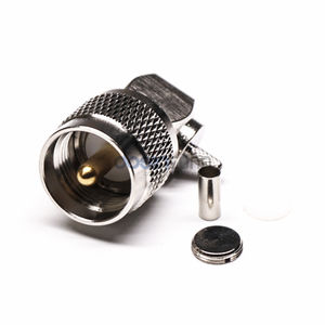 Rechtshoekige UHF mannelijke PL259 connector crimp voor RG58 RG8X coaxiale kabel - 90 graden <span class=keywords><strong>PL</strong></span>-259 antenneplug voor amateurradio CB maritiem - Product Image 1
