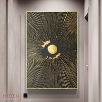Fait à la main moderne or soleil abstrait peinture à l'huile coloré imprimé toile mur Art pour la décoration intérieure Pure Texture peinture