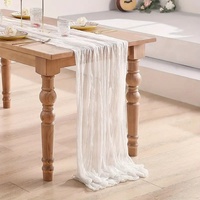 Chemin de table en voile froissé style occidental texturé pour mariage et fête, style bohème, pour e-commerce transfrontalier