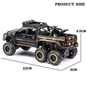 1:24 <span class=keywords><strong>Ford</strong></span> Raptor F150 moulé sous pression modèle de voiture jouet pour enfants retirer <span class=keywords><strong>6x6</strong></span> grande roue tout-terrain camion en métal avec son/lumière - Product Image 6