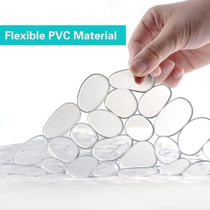 Coussinets de protection en PVC transparent et flexible, forme de pierre plate, pour la décoration de table - Product Image 1